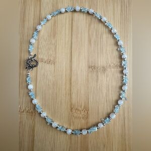Moonstone and Blue Topaz Chip Handmade Necklace